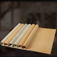 5sheets1ot chinese half ripe xuan paper retro calligraphy paper with grids chinese batik brush calligraphy special paper