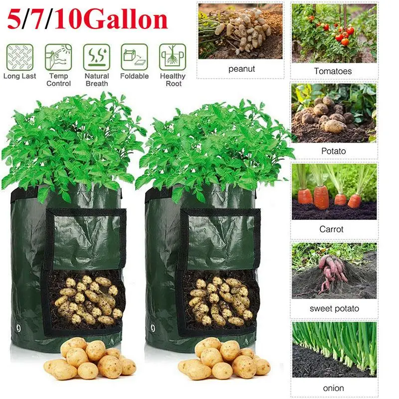 

DIY Potato Grow Planter PE Cloth Planting Container Bag Vegetable Gardening Jardineria Thicken Garden Pot Planting Grow Bag