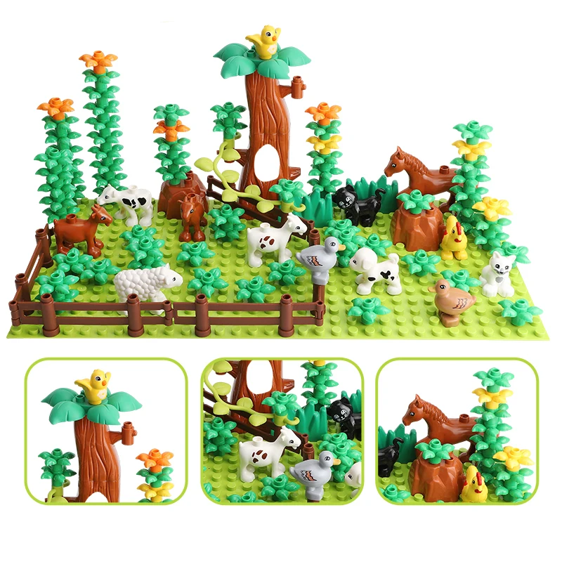 Gorock Animal Zoo Big Size Building Block Brick Set Dinosaur Elephant Model Figures Compatible With all brand big block | Игрушки и