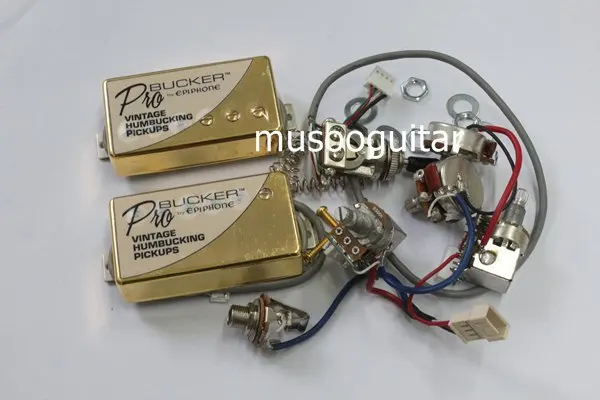 Пассивные пикапы ProBucker для шеи и моста золотого цвета|Детали аксессуары гитар| |