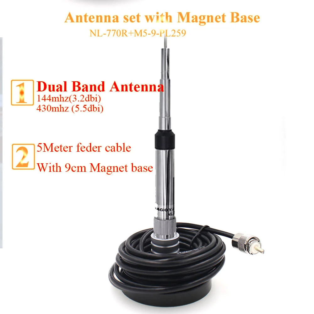 NL-770R Set 1 Антенна NAGOYA NL-770R антенна Dual Band Mobile Radio NL770R для KT-8900 KT-8900D KT-980plus KT-780Plus TH-7800 TH-8600 BJ-218 BJ-318 - Цвет: NL-770R Set 1