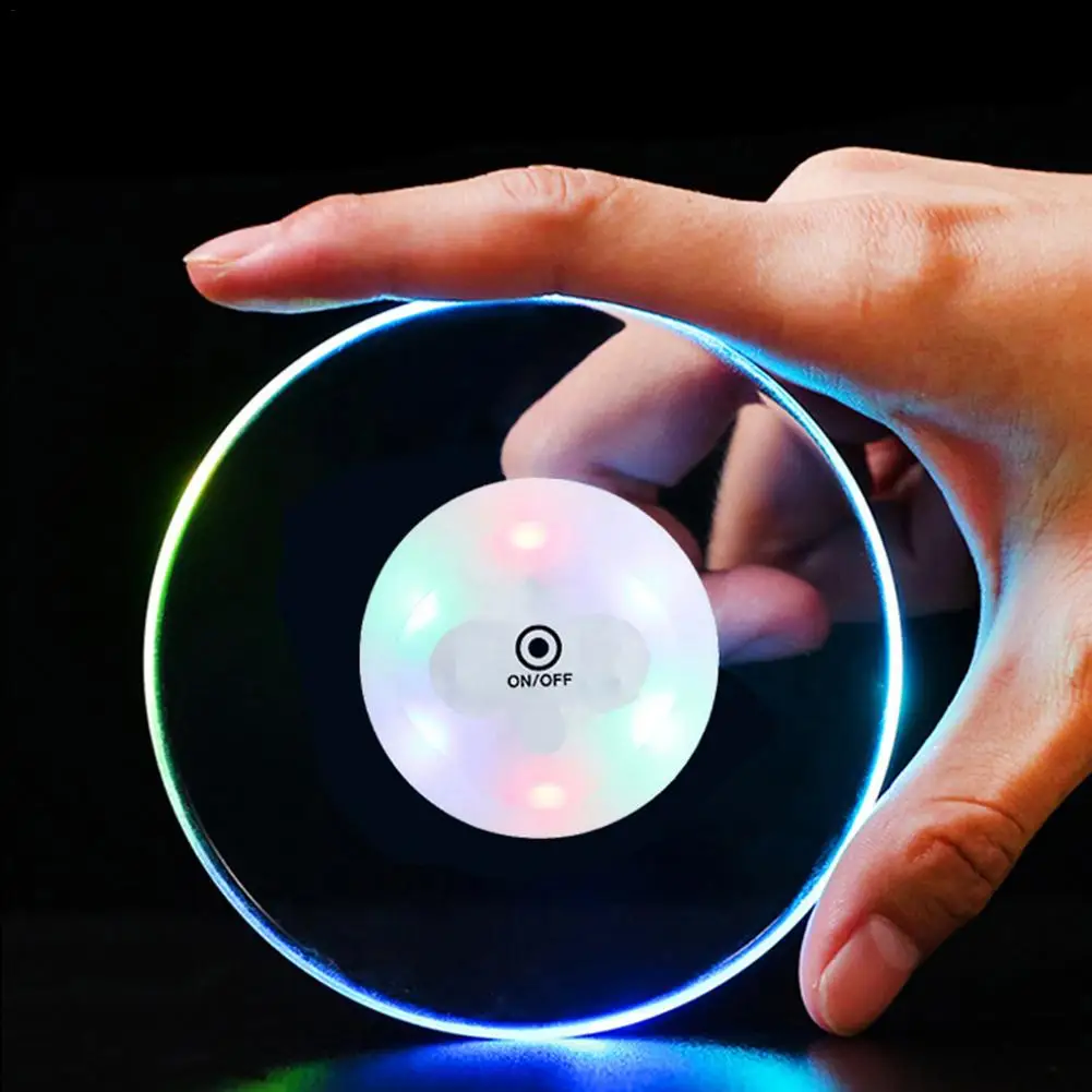 Автомобильный 7-цветный светодиодный держатель для чашки коврики подставки