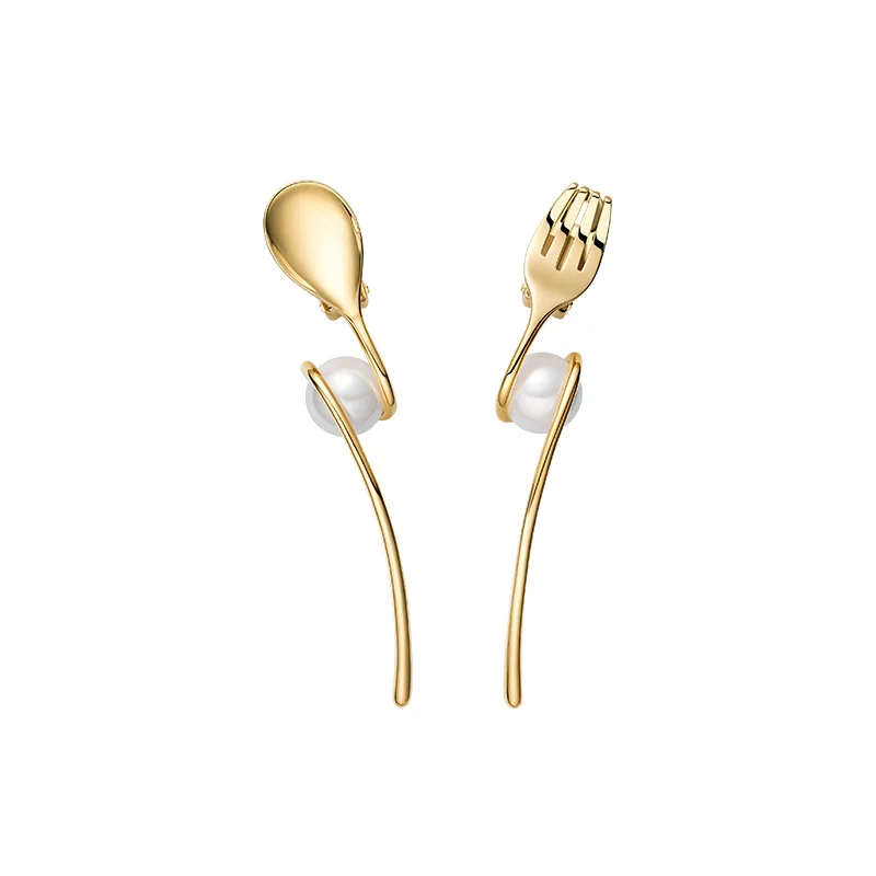 

2020 new high-end brand jewelry creative afternoon tea ear clip s925 sterling silver female niche senior pearl ear jewelry