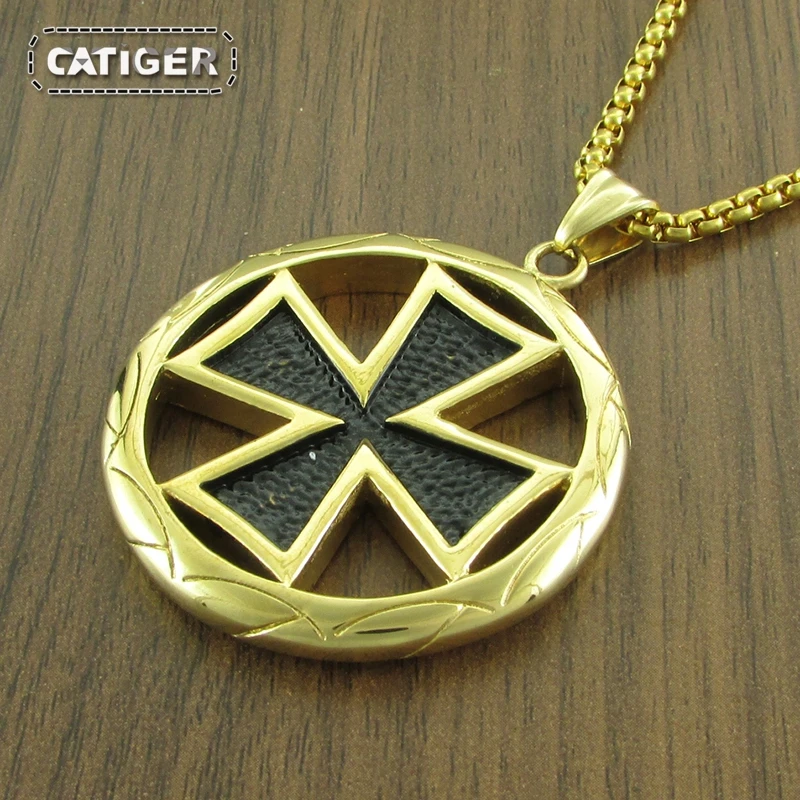 Бесплатная доставка винтажное ожерелье из нержавеющей стали 316L золотистого