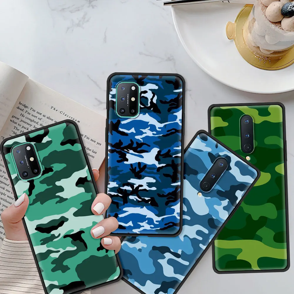 

Phone Case For OnePlus Nord N10 N100 8T 7T 8 7 Pro 5G Z Black Fundas Camouflage Pattern Camo military Army