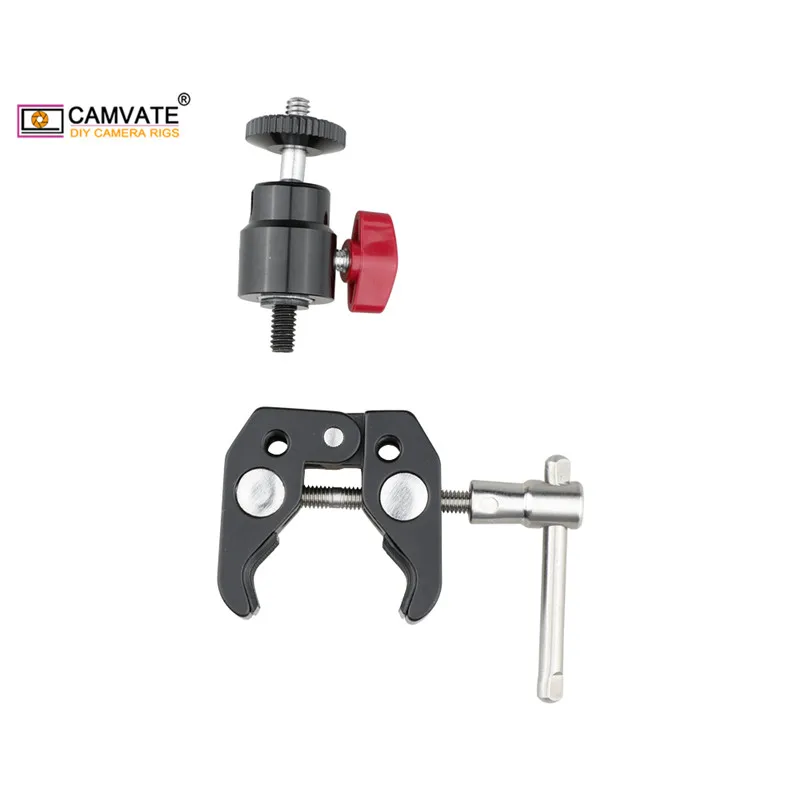 CAMVATE Супер Краб зажим щипцы с 360 вращающееся крепление МНИ шаровой головки для ЖК