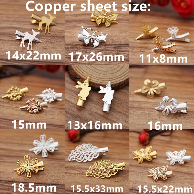 30 штук металлическая латунь филигранные граненые заколка для волос установка DIY