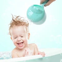 cute cartoon baby shower bath spoon head watering bottle todder kids wash hair bailer shampoo cup cap infant care tool