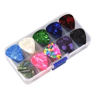 lots of 100pcs celluloid heavy 0 71mm 0 96mm guitar picks 10 colors with pvc storage box