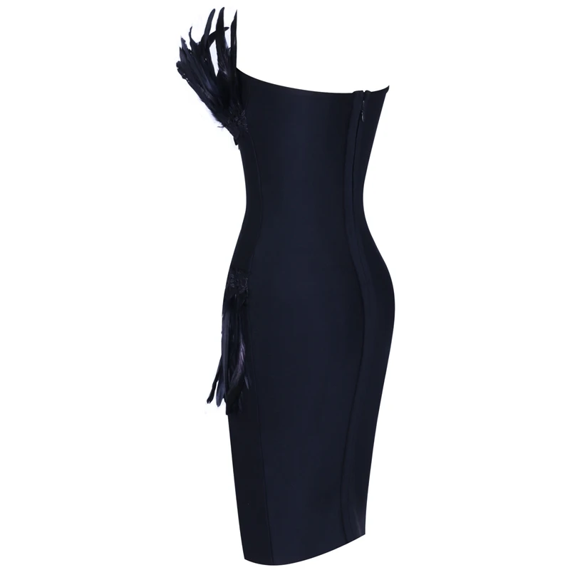 Женское летнее платье с оленем черное облегающее Бандажное без бретелек