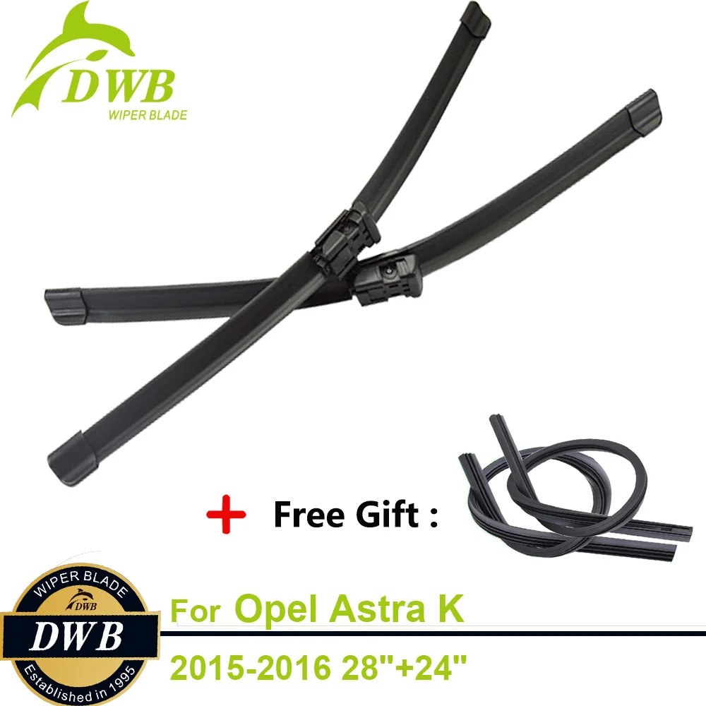 

2PCS ECO Wiper Blades for Opel Astra K Estate & Hatchback 2015-2016 28"+24", Free 2Pcs Rubbers, Unique Rubber Wipers