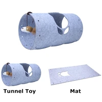 creative diy cat tunnel toys felt cloth cat tunnel bell mouse feather toy pet mat felt cloth cat tunnel toy playing