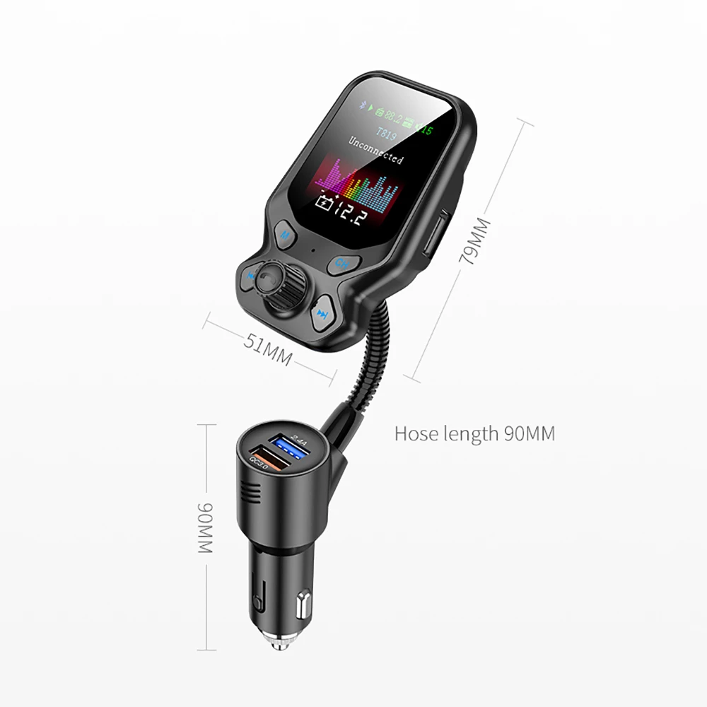 AOSHIKE Bluetooth 5 0 автомобильный комплект гарнитура FM передатчик AUX аудио приемник 1 8
