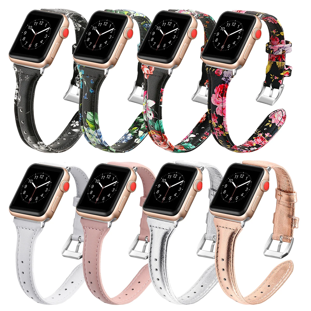 Кожаный ремешок для Apple watch band 40 мм 44 38 42 тонкий из натуральной кожи браслет iWatch series