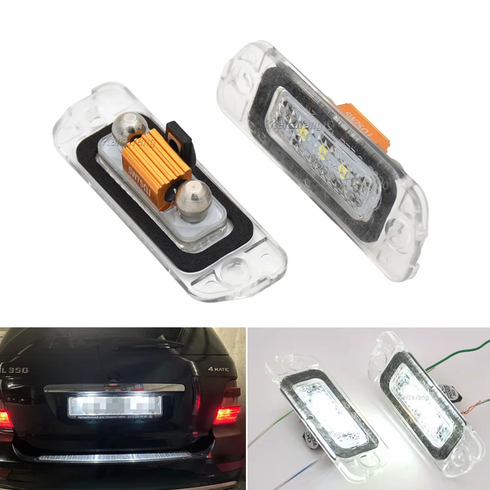 

2x Canbus Error Free Led Number Plate Light Bulb For Mercedes Benz W164 X164 W251 ML GL R Class License Plate Lamp White 6000K