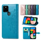 Модный рельефный кожаный флип-чехол с мандалой для телефона Google Pixel 3A 4 4A 5 5A X XL, противоударный чехол-бумажник с кармашком для карт