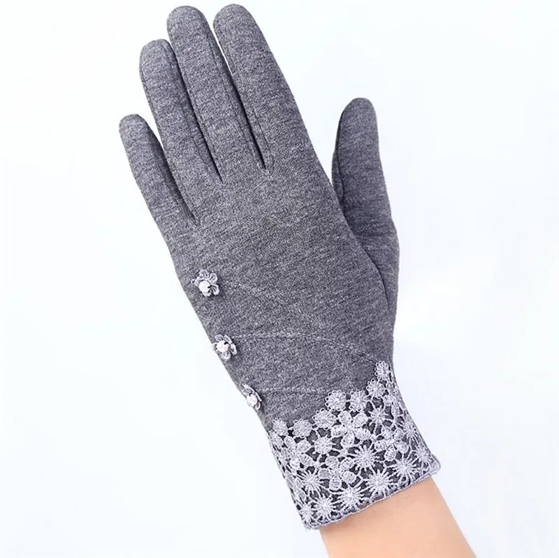 G145 016D Gray VIIANLES/кружевные кашемировые перчатки, женские модные теплые зимние теплые перчатки, лыжные ветрозащитные защита для рук, удобные перчатки - Color: G145 016D Gray