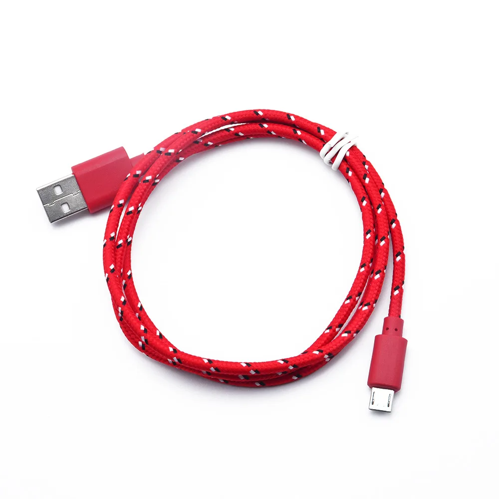 2A Micro USB кабель для зарядки и передачи данных 1 м Плетеный алюминиевый Micro USB кабель для быстрой зарядки и синхронизации данных для телефона Android USB кабель - Название цвета: Red