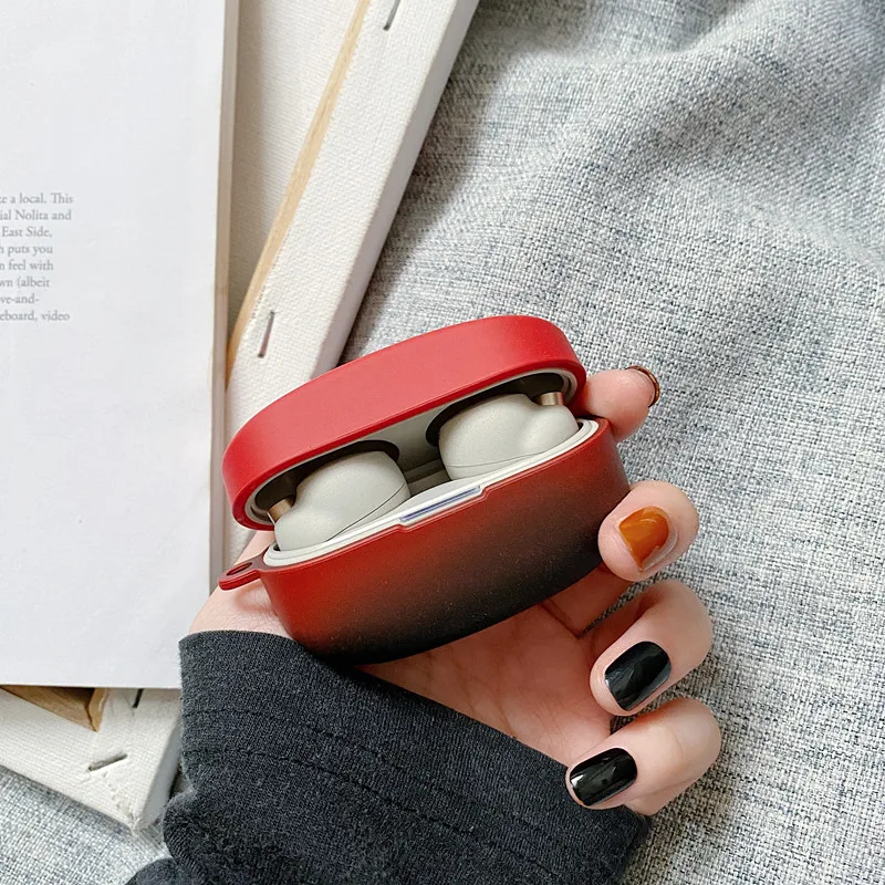 Чехлы Matte Gradient Contrast Color для наушников Sony WF-1000XM4 Cute Solid Hard PC с защитой для ушных вкладышей и аксессуарами.