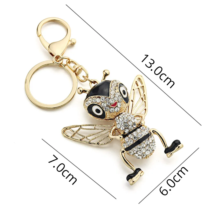 Dalaful брелоки с кристаллами и пчелами эмалированные креативные насекомыми
