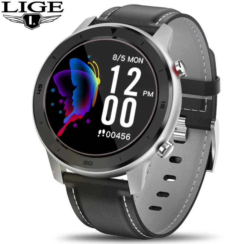 Best Offers Reloj inteligente LIGE Waterproof Smart Watch Men Heart Rate Blood Pressure Monitor Full Touch Screen Music control Smartwatch