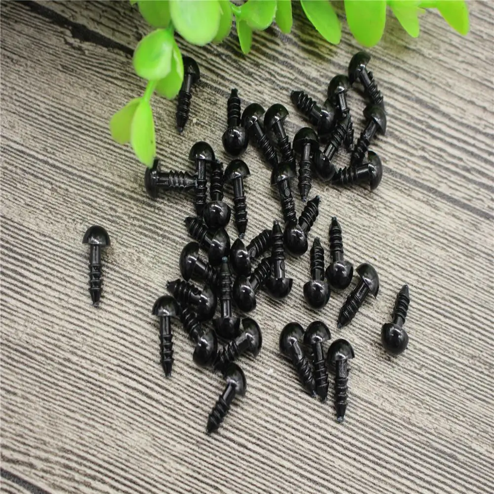 

100PCS Black Plastic Doll Eyes Safety Eyes For Teddy Bear Stuffed Toys DIY Dolls Toys Accessories Dolls Craft Eyes With Washer