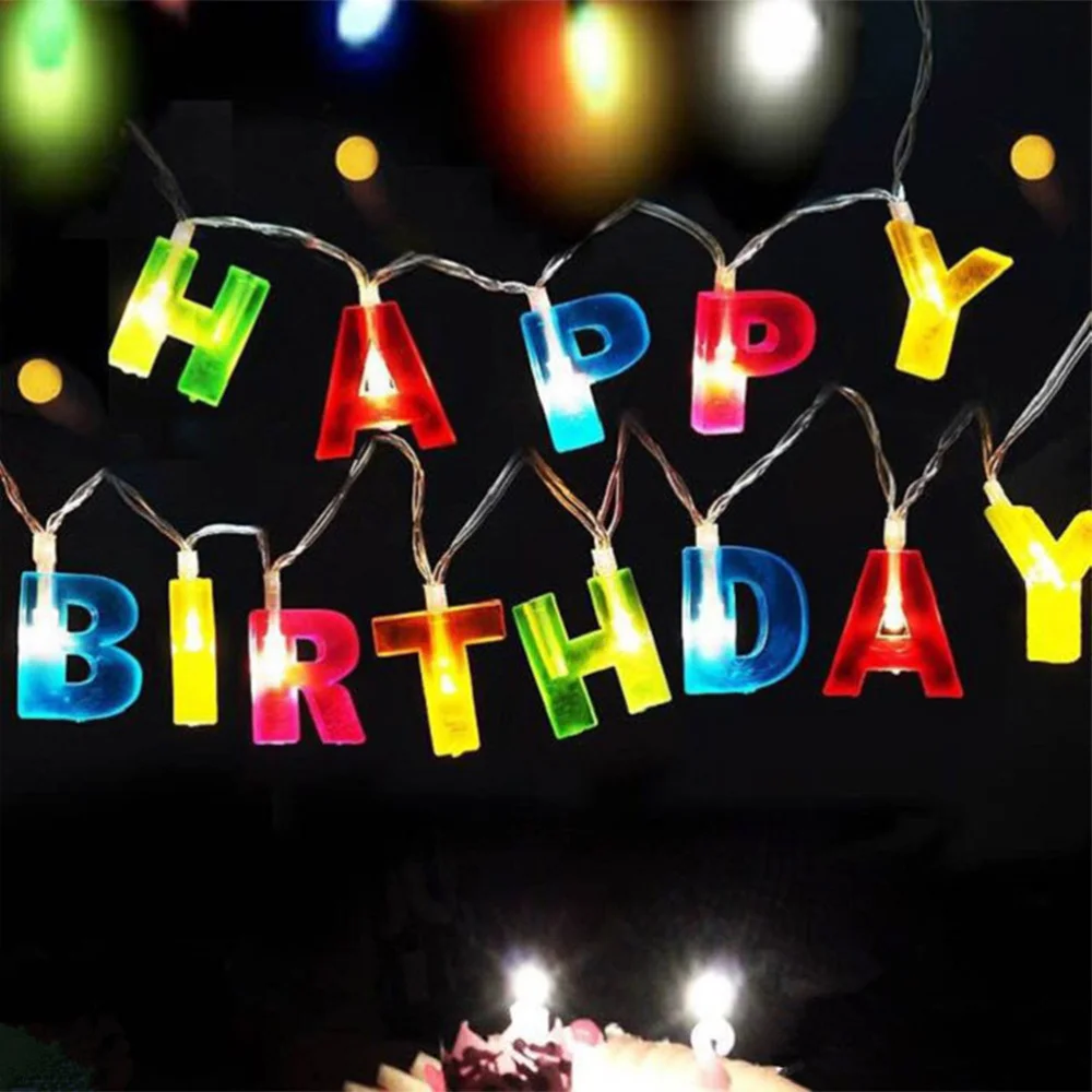 1PC 13M Long LED Letter Lamp String Birthday Party Decorative Creative English Letters for Decor | Дом и сад