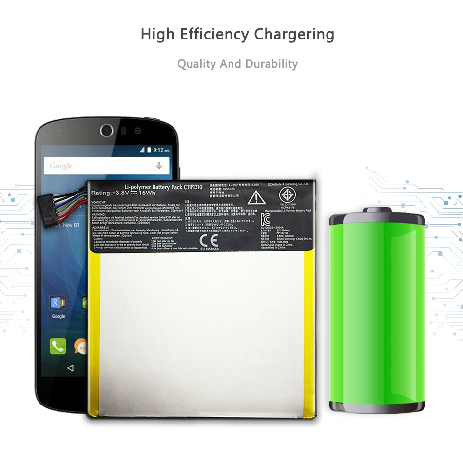 

Tablet Li-Polymer Battery For Asus FonePad 7 ME372CG K00E ME372 C11P1310 3950mAh