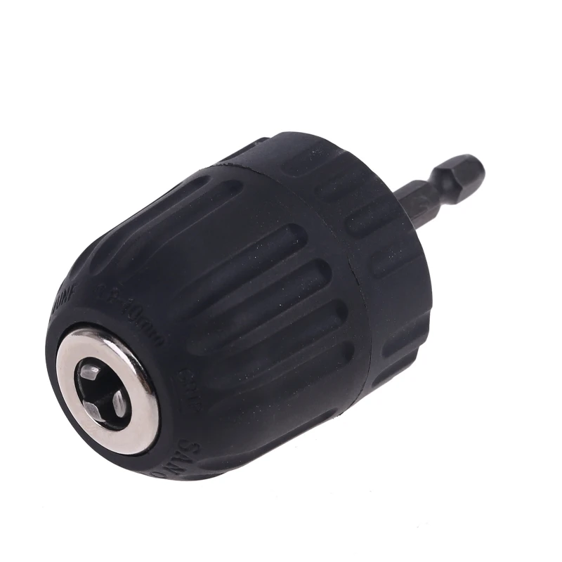 

3/8-24UNF 0.8-10MM Keyless Drill Chuck Clip w 1/4'' Hex Shank Rod Chuck Adapter
