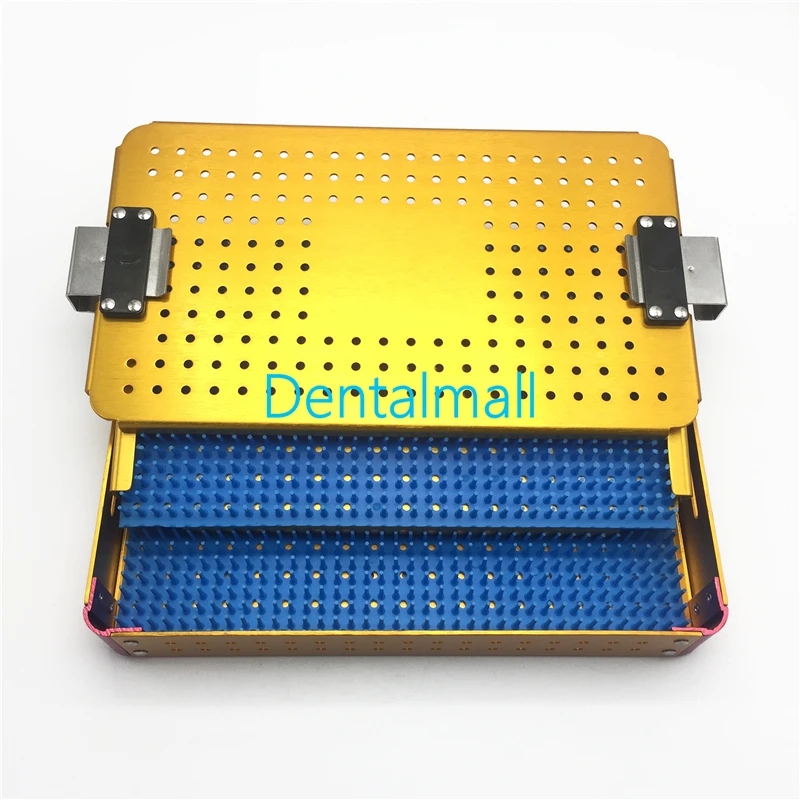 Golden-Double layer Высококачественные офтальмологические микрохирургические Инструменты Хирургические автоклавные хирургические силиконовые дезинфицирующие коробки - Цвет: Golden-Double layer