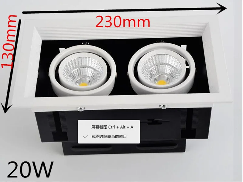 Квадратный Точечный светильник с поверхностным креплением суперъяркий