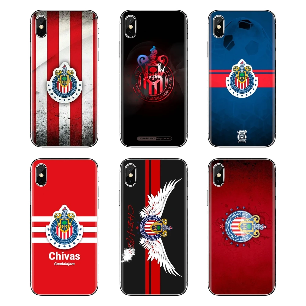 Chivas de Guadalajara Logo TPU Shell Cases For iPhone XS Max XR X 4 4S 5 5S 5C SE 6 6S 7 8 Plus Samsung Galaxy J1 J3 J5 J7 A3 A5 |