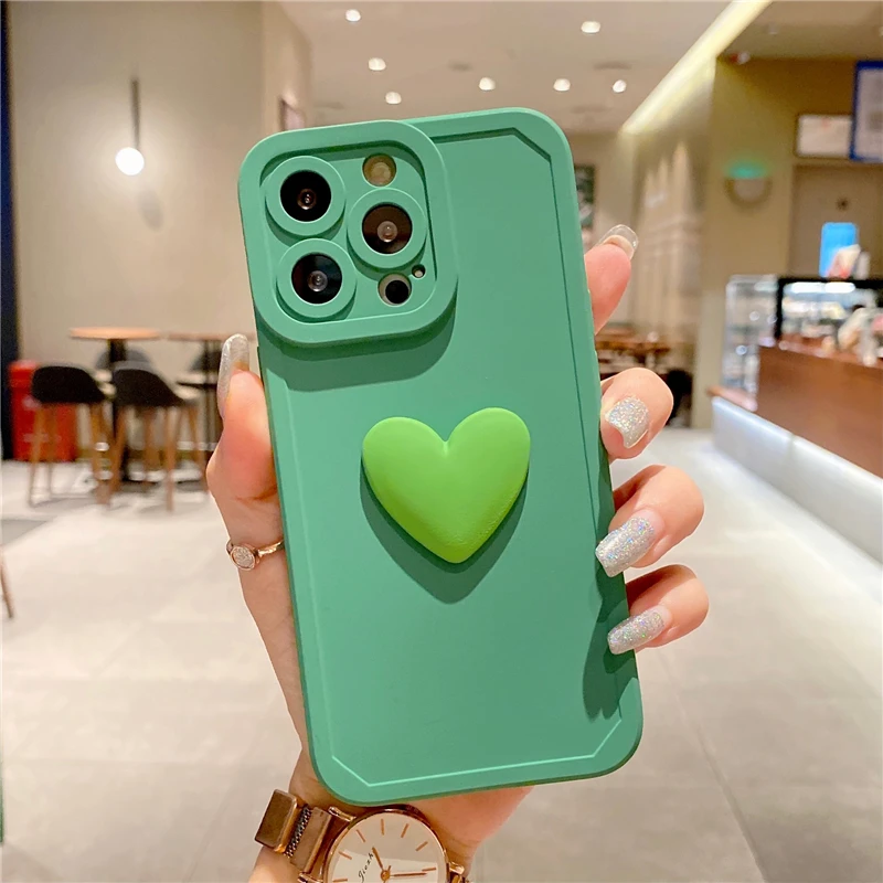 Популярный цветной 3D чехол для телефона с любовным сердцем iPhone 13 12 11 Pro MAX 7 8 6 Plus SE