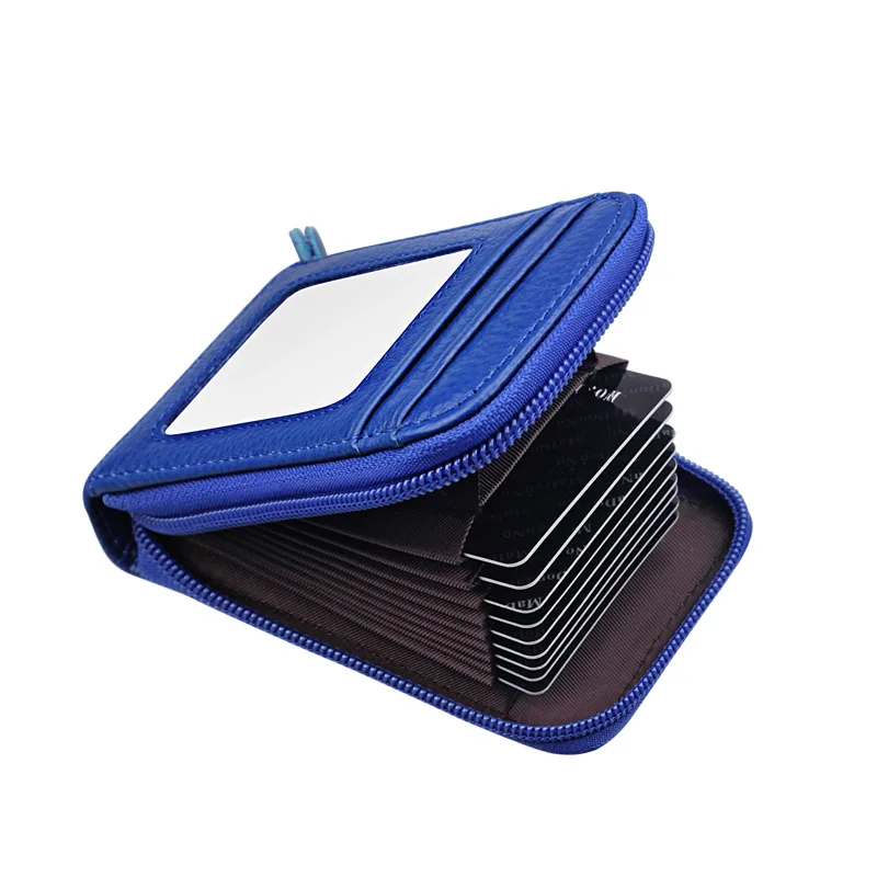 

New Unisex Credit Card Holders Genuine Leather Organ Female ID Card Case Holder RFID 10 Card Slots Business Cardholder Organizer