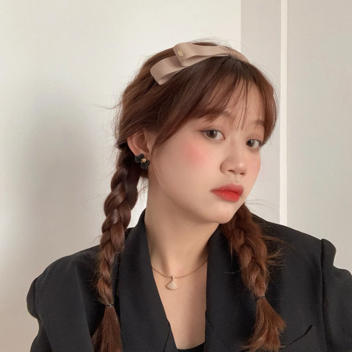 Женская винтажная повязка на голову Черная Широкая Повязка с бантом аксессуар