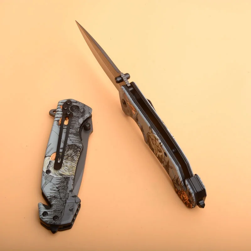 

3D Pattern Assisted Outdoor Quick Opening Folding Knife Multifunctional Camping Survival Tactics Folding Knife Survival Knife