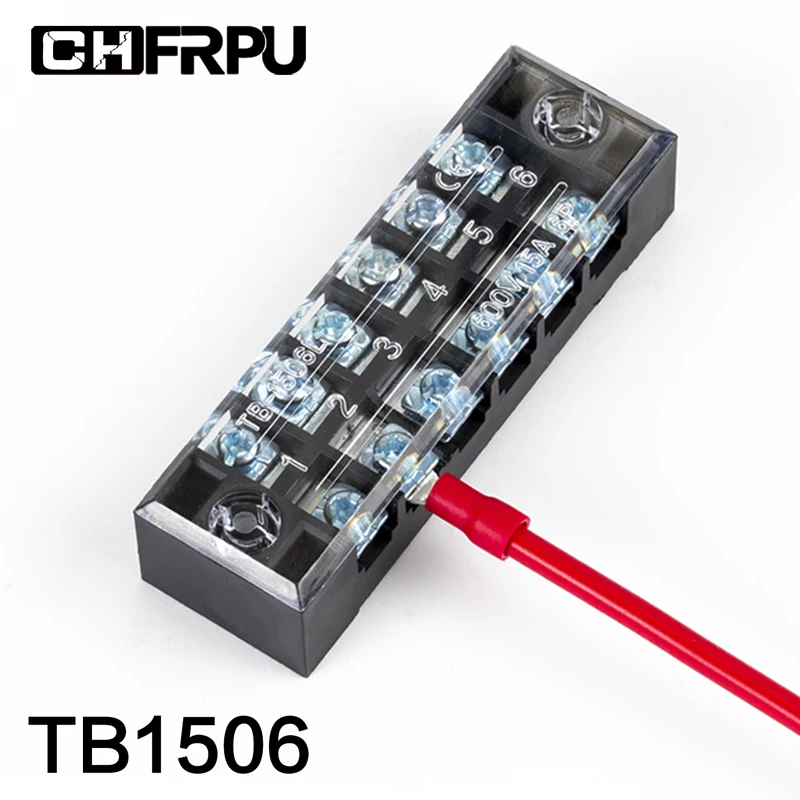 1 шт. TB1506 двухрядная Барьерная винтовая Клеммная колодка ленточный соединитель
