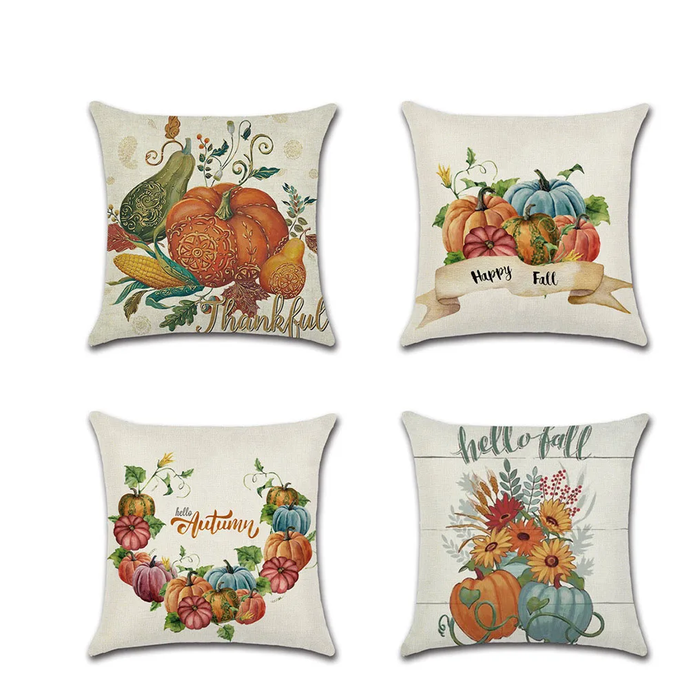 

Retro Linen Cushion Cover Decorative Pumpkin Pillowcase 45*45cm Pillow Case