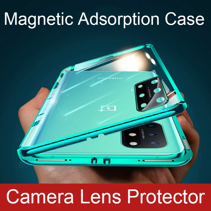 

360 Full Magnetic Case For Oneplus 8T Coque Camera Lens Protector Glass Cover Aluminum Metal Bumper For Oneplus 8 Pro Phone Case