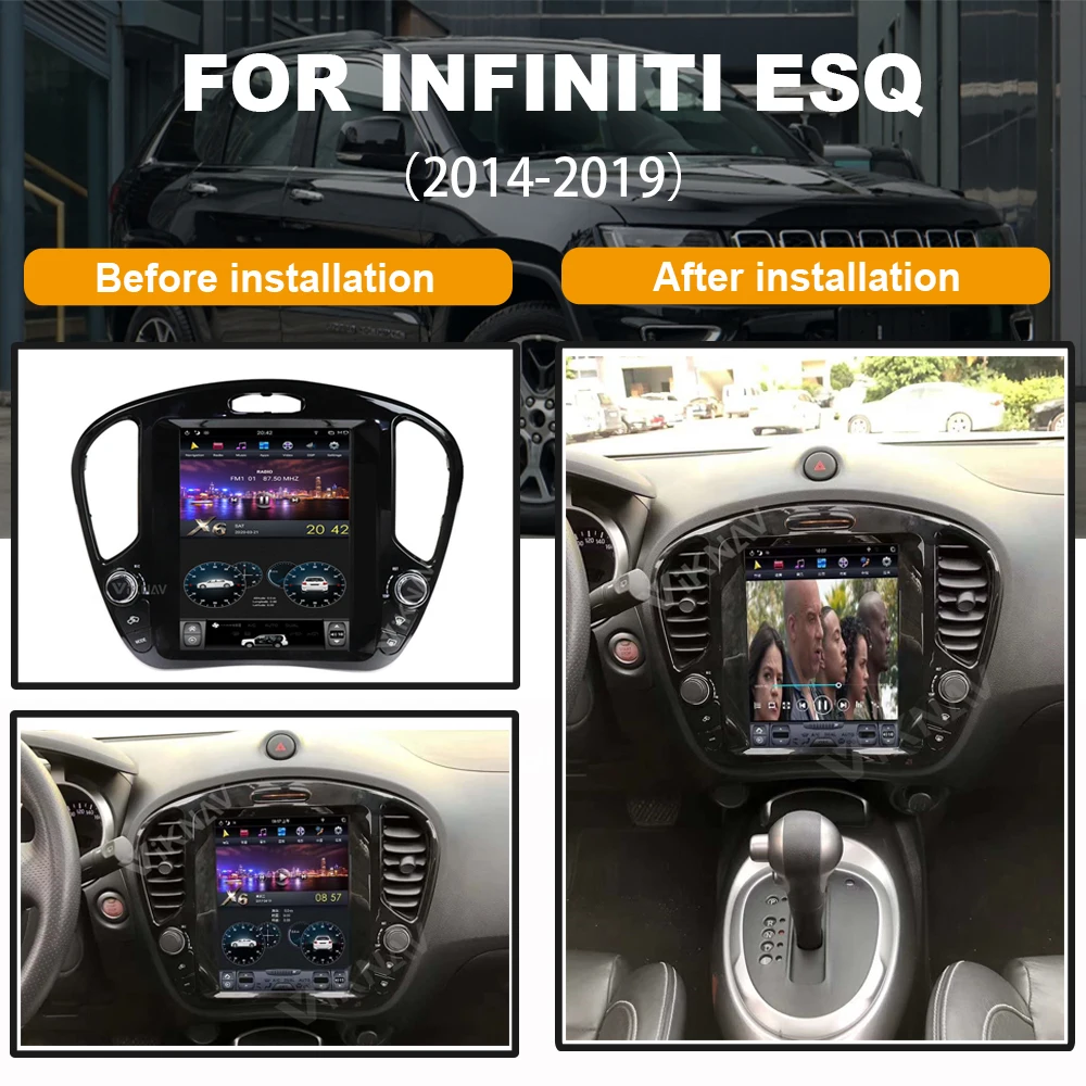

Для Infiniti ESQ для-Nissan JUKE 2014-2019 Автомобильный мультимедийный плеер радио авто GPS навигация android система 2 din FM 10,4 дюйма