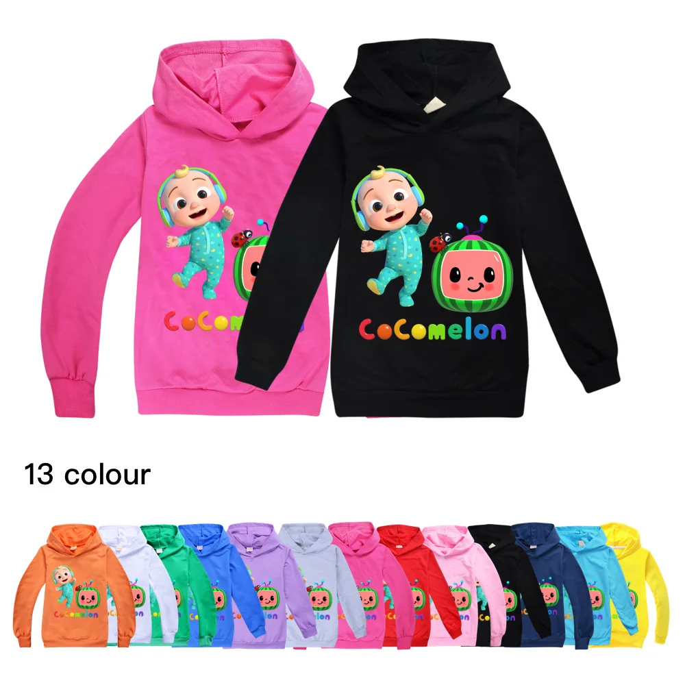 Cocomelons-ropa de algod&oacute;n para ni&ntilde;os de 8 a 12 a&ntilde;os, ropa de Boutique para Primavera, sudaderas con capucha para beb&eacute;s, Tops para beb&eacute;s, ropa Yongth de 7 a&ntilde;os-0