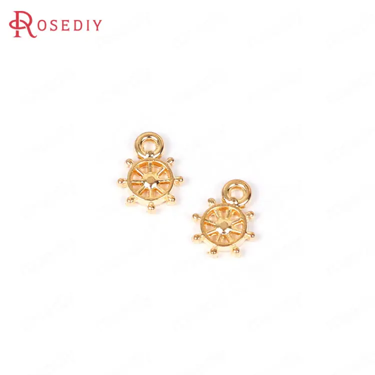 

20PCS Gold Color Plated Alloy Starfish Shell Rudder Earring Hair Jewelry Charms Pendants Diy Jewelry Findings Accessories