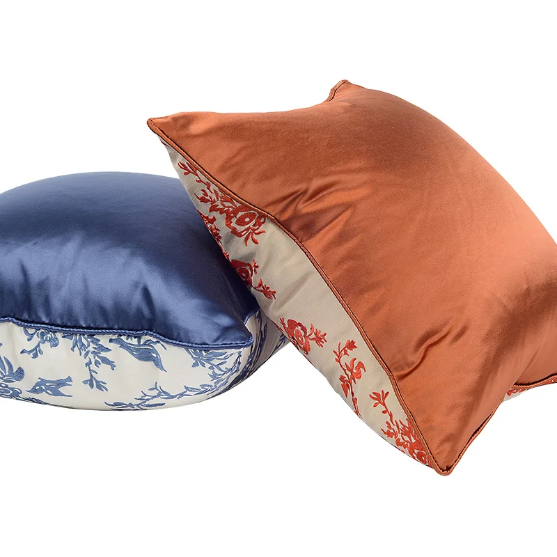 Синие цветочные подушки Ретро наволочка с вышивкой 45x45 50x50 Декоративная для