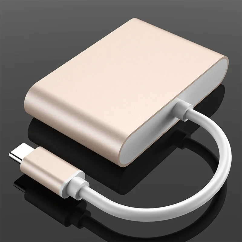 Type c к VGA три в одном высокой четкости P адаптер мобильный телефон подключение ТВ