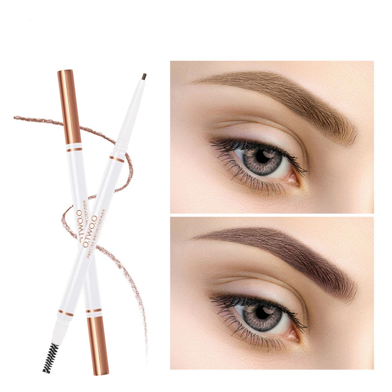 

Eyebrow Pen 4 Colors Waterproof Natural Long Lasting Auto Rotation Eyebrow Pencil with Brush Makeup Cosmetics