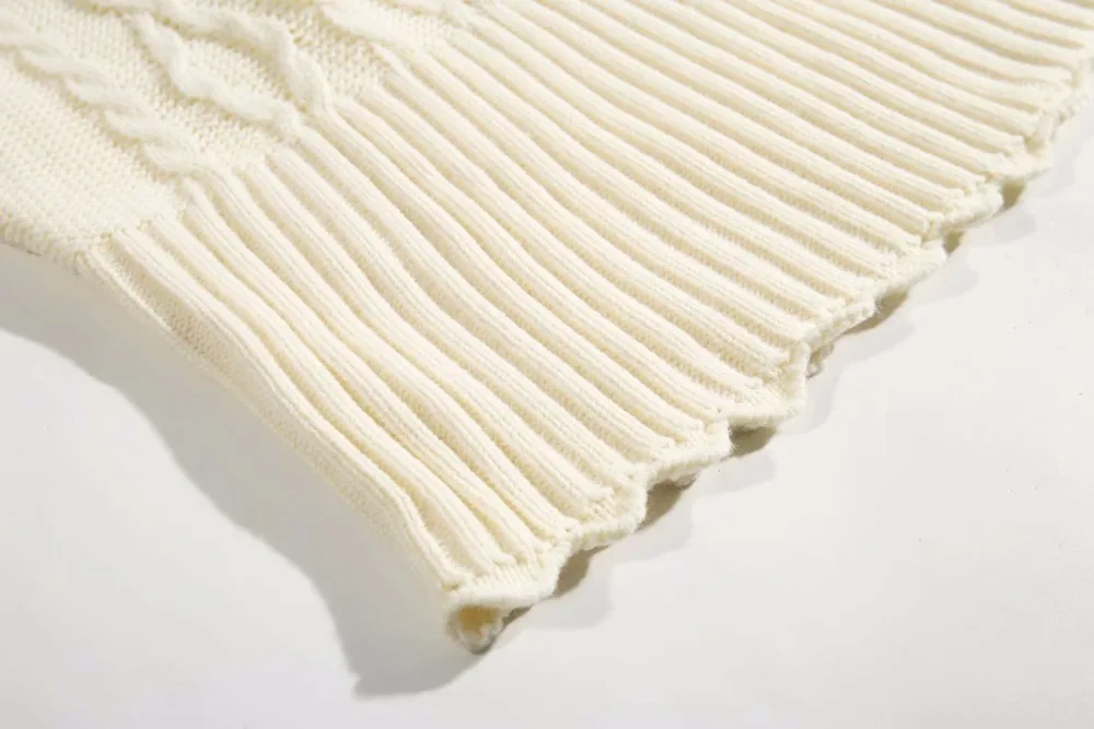 Bazaleas винтажный белый свитер мила с круглым вырезом Женский французский Милый