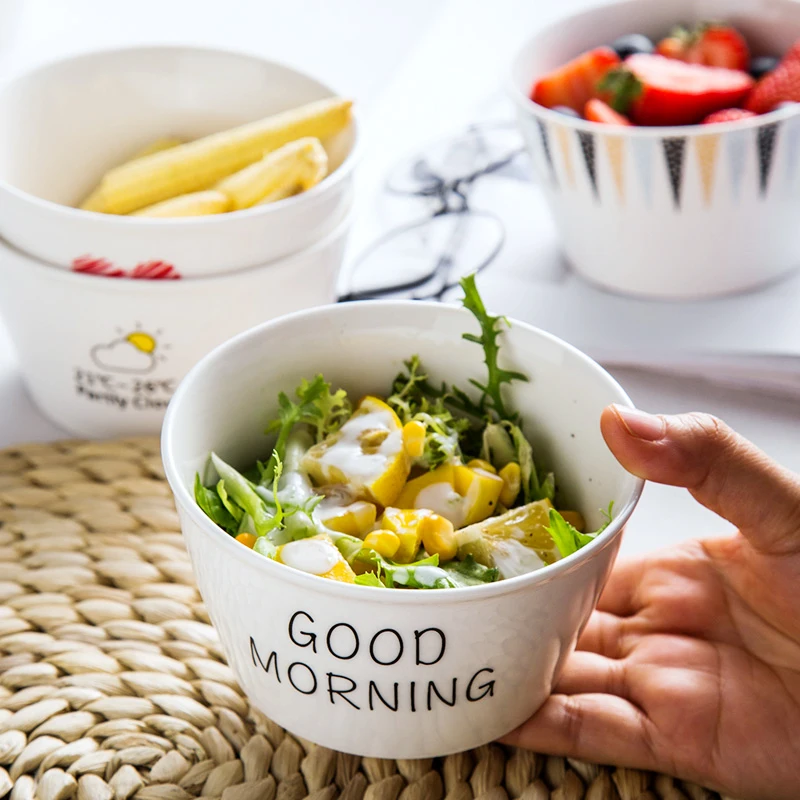 Миска для завтрака в скандинавском стиле креативная крутая Милая домашняя посуда пар керамическая простая