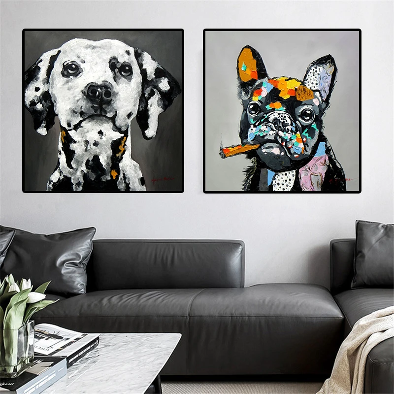 

Animals Graffiti Dog Cow Street Canvas Painting Art Nordic Posters and Prints Wall Pictures for Living Room Decoration Frameless