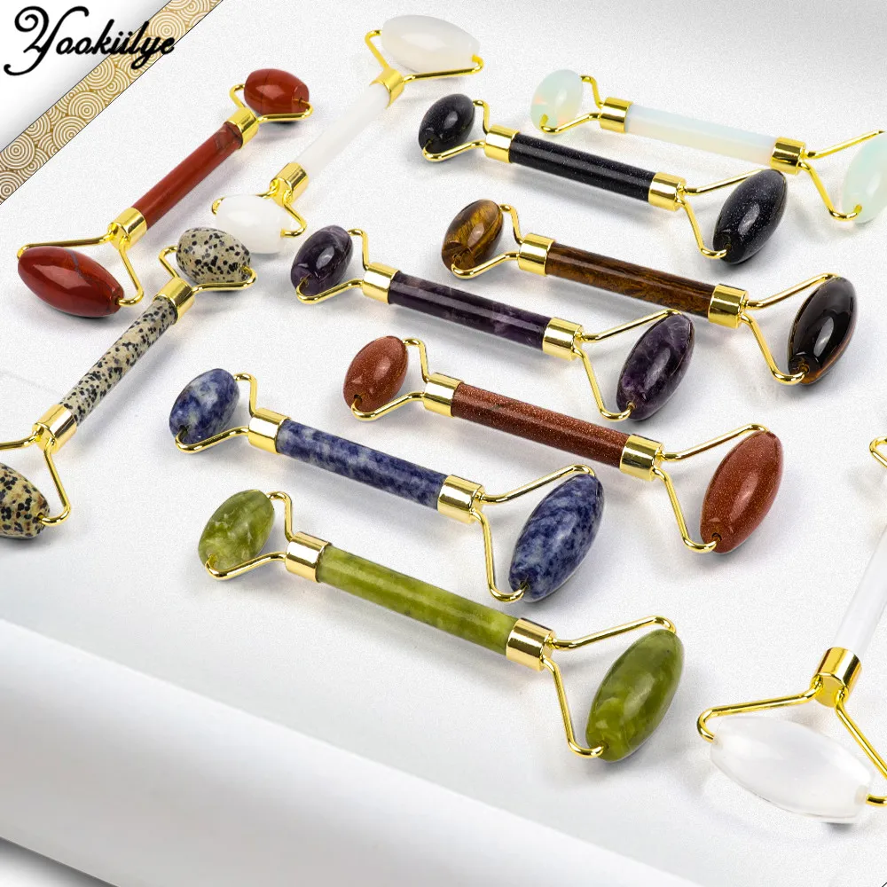 

Purple Crystal Jade Roller Facial Massager Portable Face Massage Roller Wrinkle Removal Lifting Tool Amethyst Roller Multicolor