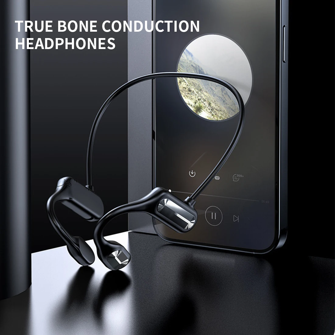 

Headphones Bluetooth Wireless Waterproof Bone Conduction Comfortable Wear Open Not In-ear Sports Earphones
